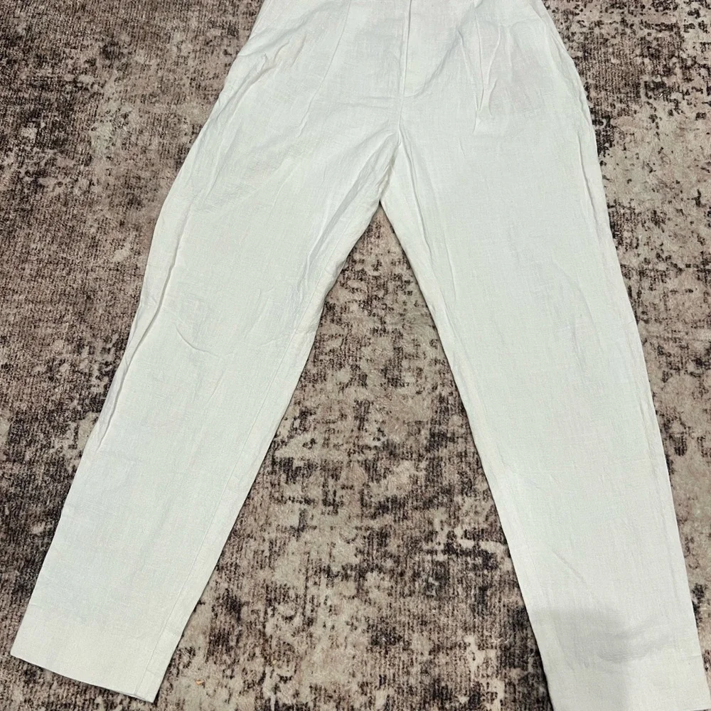 Mango White Wide-Leg Pants Size 4